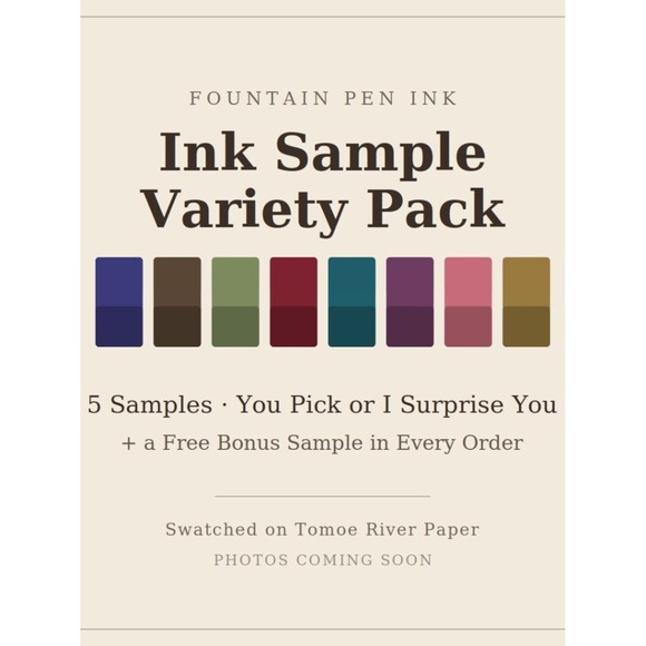 Piloti Other - Fountain Pen Ink Sample Variety Pack - 5 Samples + Bonus - Rare Ink Sailor Oster